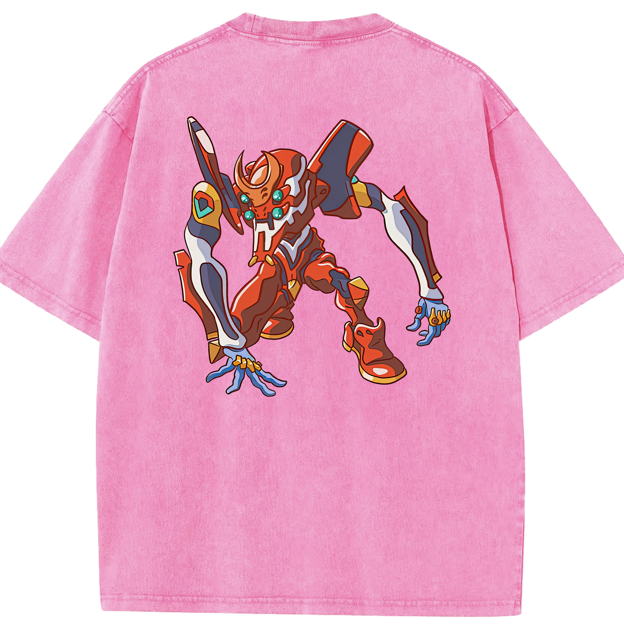 （画像用） EVA 新世紀エヴァンゲリオン 綿100% ヴィンテージ風 半袖Tシャツ（背面プリント）